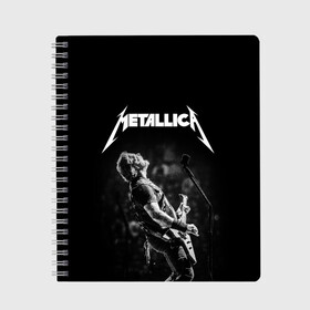 Тетрадь с принтом Metallica James Hetfield в Новосибирске, 100% бумага | 48 листов, плотность листов — 60 г/м2, плотность картонной обложки — 250 г/м2. Листы скреплены сбоку удобной пружинной спиралью. Уголки страниц и обложки скругленные. Цвет линий — светло-серый
 | guitar | guitarist | heavy | james hetfield | metall | metallica | rock | trash | джеймс хэтфилд | металл | металлика | рок | хэви