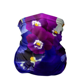 Бандана-труба 3D с принтом Акварельные Цветы в Новосибирске, 100% полиэстер, ткань с особыми свойствами — Activecool | плотность 150‒180 г/м2; хорошо тянется, но сохраняет форму | flower | flowers | акварель | акварельные цветы | краска | краски | незабудка | рисунок | фиалка | фиалки | цветки | цветочки | цветы