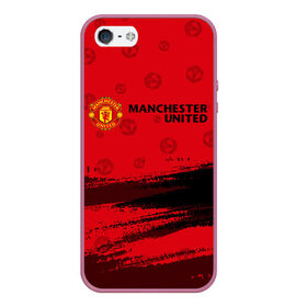 Чехол для iPhone 5/5S матовый с принтом MANCHESTER UNITED в Новосибирске, Силикон | Область печати: задняя сторона чехла, без боковых панелей | club | footbal | logo | manchester | united | знак | клуб | лого | логотип | логотипы | манчестер | символ | символы | форма | футбол | футбольная | футбольный | юнайтед