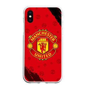 Чехол для iPhone XS Max матовый с принтом MANCHESTER UNITED в Новосибирске, Силикон | Область печати: задняя сторона чехла, без боковых панелей | club | footbal | logo | manchester | united | знак | клуб | лого | логотип | логотипы | манчестер | символ | символы | форма | футбол | футбольная | футбольный | юнайтед