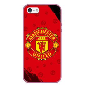 Чехол для iPhone 5/5S матовый с принтом MANCHESTER UNITED в Новосибирске, Силикон | Область печати: задняя сторона чехла, без боковых панелей | club | footbal | logo | manchester | united | знак | клуб | лого | логотип | логотипы | манчестер | символ | символы | форма | футбол | футбольная | футбольный | юнайтед