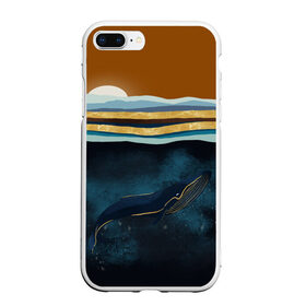 Чехол для iPhone 7Plus/8 Plus матовый с принтом Кит в Новосибирске, Силикон | Область печати: задняя сторона чехла, без боковых панелей | Тематика изображения на принте: земля | кашалот | луна | медузы | море | морские | океан