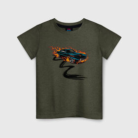 Детская футболка хлопок с принтом гоночная машина в Новосибирске, 100% хлопок | круглый вырез горловины, полуприлегающий силуэт, длина до линии бедер | hot wheels | гонка | гоночная машина | машины | спортивная машина