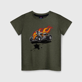 Детская футболка хлопок с принтом спортивная машина в Новосибирске, 100% хлопок | круглый вырез горловины, полуприлегающий силуэт, длина до линии бедер | hot wheels | гонка | гоночная машина | машины | спортивная машина
