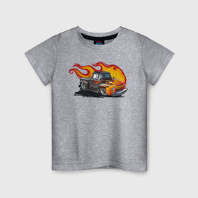 Детская футболка хлопок с принтом гоночная машина в пламени в Новосибирске, 100% хлопок | круглый вырез горловины, полуприлегающий силуэт, длина до линии бедер | hot wheels | гонка | гоночная машина | машины | спортивная машина