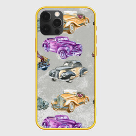 Чехол для iPhone 12 Pro Max с принтом акварельные ретро машины в Новосибирске, Силикон |  | акварель | иллюстрация | машинки | мотоцыкл | ретро | скутер