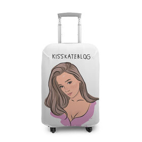 Чехол для чемодана 3D с принтом Kisskateblog в Новосибирске, 86% полиэфир, 14% спандекс | двустороннее нанесение принта, прорези для ручек и колес | Тематика изображения на принте: blogger | xbloggers | xhouse | блогер | блогеры | инстаграм | тикток