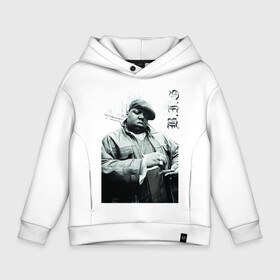 Детское худи Oversize хлопок с принтом The Notorious B.I.G в Новосибирске, френч-терри — 70% хлопок, 30% полиэстер. Мягкий теплый начес внутри —100% хлопок | боковые карманы, эластичные манжеты и нижняя кромка, капюшон на магнитной кнопке | b.i.g | biggie | hip hop | биги | олдскул рэп | хип хоп.