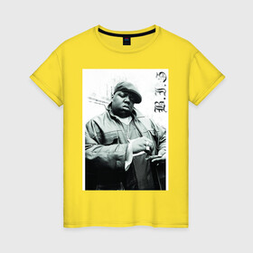 Женская футболка хлопок с принтом The Notorious B.I.G в Новосибирске, 100% хлопок | прямой крой, круглый вырез горловины, длина до линии бедер, слегка спущенное плечо | b.i.g | biggie | hip hop | биги | олдскул рэп | хип хоп.