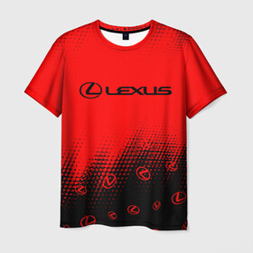Мужская футболка 3D с принтом LEXUS / ЛЕКСУС в Новосибирске, 100% полиэфир | прямой крой, круглый вырез горловины, длина до линии бедер | Тематика изображения на принте: auto | lexus | logo | moto | symbol | авто | автомобиль | гонки | лексус | лого | логотип | логотипы | марка | машина | мото | символ | символы