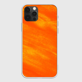 Чехол для iPhone 12 Pro с принтом ОРАНЖЕВАЯ КРАСКА  в Новосибирске, силикон | область печати: задняя сторона чехла, без боковых панелей | акварель | брызги | брызги красок | кляксы | краска | мазки | масляная краска | неон | неоновая | подтеки | пятна | разводы | разноцветный