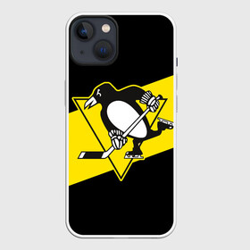 Чехол для iPhone 13 с принтом Питтсбург Пингвинз в Новосибирске,  |  | hockey | nhl | penguins | pittsburg | pittsburgh | pittsburgh penguins | usa | нхл | пингвинз | питтсбург | питтсбург пингвинз | спорт | сша | хоккей | шайба