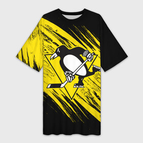 Платье-футболка 3D с принтом Pittsburgh Penguins Sport в Новосибирске,  |  | hockey | nhl | penguins | pittsburg | pittsburgh | pittsburgh penguins | usa | нхл | пингвинз | питтсбург | питтсбург пингвинз | спорт | сша | хоккей | шайба