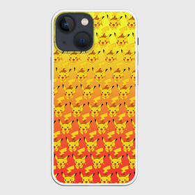 Чехол для iPhone 13 mini с принтом Pikachu Pika Pika в Новосибирске,  |  | pika | pikachu | аниме | детская | детям | игры | молния | мышка | мышь | пика | пикачу | покемон | покемоны