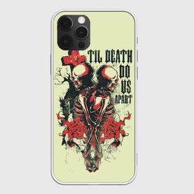 Чехол для iPhone 12 Pro Max с принтом пока смерть не разлучит нас в Новосибирске, Силикон |  | готика | готы | скелеты | черепа и розы.