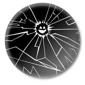 Значок с принтом ЧЕРНОЕ ЗЕРКАЛО в Новосибирске,  металл | круглая форма, металлическая застежка в виде булавки | black mirror | черное зеркало