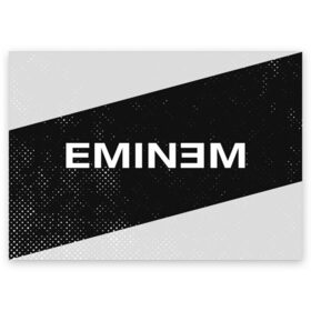 Поздравительная открытка с принтом EMINEM / ЭМИНЕМ в Новосибирске, 100% бумага | плотность бумаги 280 г/м2, матовая, на обратной стороне линовка и место для марки
 | eminem | logo | music | oldschool | rap | raper | еминем | лого | логотип | логотипы | музыка | музыкант | олдскул | рэп | рэпер | рэппер | символ | символы | эминем