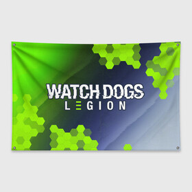 Флаг-баннер с принтом WATCH DOGS LEGION ВОТЧ ДОГС в Новосибирске, 100% полиэстер | размер 67 х 109 см, плотность ткани — 95 г/м2; по краям флага есть четыре люверса для крепления | dogs | game | games | glitch | hacker | legion | logo | ubisoft | watch | вотч | глитч | догс | игра | игры | легион | лого | логотип | символ | хакер | хакеру