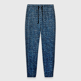 Мужские брюки 3D с принтом Джинса в Новосибирске, 100% полиэстер | манжеты по низу, эластичный пояс регулируется шнурком, по бокам два кармана без застежек, внутренняя часть кармана из мелкой сетки | Тематика изображения на принте: blue | джинса | джинсовая текстура | текстуры | цвет джинса