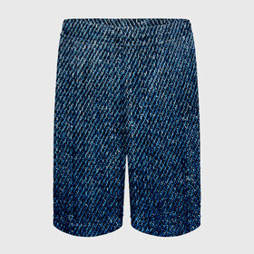 Детские спортивные шорты 3D с принтом Джинса в Новосибирске,  100% полиэстер
 | пояс оформлен широкой мягкой резинкой, ткань тянется
 | Тематика изображения на принте: blue | джинса | джинсовая текстура | текстуры | цвет джинса