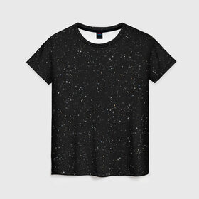 Женская футболка 3D с принтом Космос в Новосибирске, 100% полиэфир ( синтетическое хлопкоподобное полотно) | прямой крой, круглый вырез горловины, длина до линии бедер | звездное небо | звезды | космос