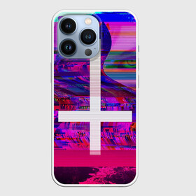 Чехол для iPhone 13 Pro с принтом Cross в Новосибирске,  |  | Тематика изображения на принте: abstraction | color | cross | eye | glitch | neon | vanguard | view | абстракция | авангард | взгляд | глаз | глитч | крест | неон | цвет