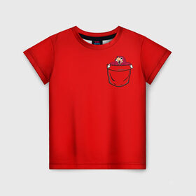 Детская футболка 3D с принтом УГАНДА НАКЛЗ в Новосибирске, 100% гипоаллергенный полиэфир | прямой крой, круглый вырез горловины, длина до линии бедер, чуть спущенное плечо, ткань немного тянется | knuckles | meme | кнаклз | мемы | наклз | соник
