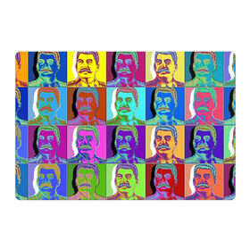 Магнитный плакат 3Х2 с принтом Stalin pop-art в Новосибирске, Полимерный материал с магнитным слоем | 6 деталей размером 9*9 см | Тематика изображения на принте: chief | color | eyes | moustache | pop art | stalin | view | взгляд | вождь | глаза | поп  арт | сталин | усы | цвет