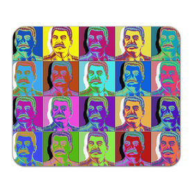Коврик для мышки прямоугольный с принтом Stalin pop-art в Новосибирске, натуральный каучук | размер 230 х 185 мм; запечатка лицевой стороны | Тематика изображения на принте: chief | color | eyes | moustache | pop art | stalin | view | взгляд | вождь | глаза | поп  арт | сталин | усы | цвет