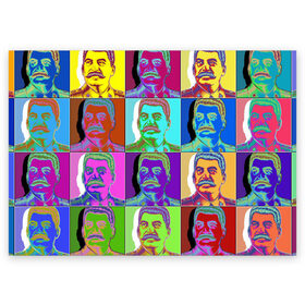 Поздравительная открытка с принтом Stalin pop-art в Новосибирске, 100% бумага | плотность бумаги 280 г/м2, матовая, на обратной стороне линовка и место для марки
 | chief | color | eyes | moustache | pop art | stalin | view | взгляд | вождь | глаза | поп  арт | сталин | усы | цвет