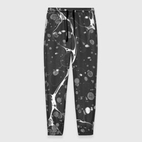 Мужские брюки 3D с принтом Черный Мрамор в Новосибирске, 100% полиэстер | манжеты по низу, эластичный пояс регулируется шнурком, по бокам два кармана без застежек, внутренняя часть кармана из мелкой сетки | абстракция | минимализм | мрамор | рисунок | черный мрамор
