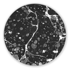 Коврик для мышки круглый с принтом Черный Мрамор в Новосибирске, резина и полиэстер | круглая форма, изображение наносится на всю лицевую часть | абстракция | минимализм | мрамор | рисунок | черный мрамор