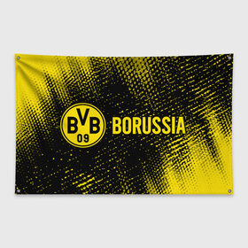 Флаг-баннер с принтом BORUSSIA / Боруссия в Новосибирске, 100% полиэстер | размер 67 х 109 см, плотность ткани — 95 г/м2; по краям флага есть четыре люверса для крепления | borussia | club | dortmund | footbal | logo | боруссия | дортмунд | знак | клуб | логотип | логотипы | символ | символы | форма | футбол | футбольная | футбольный