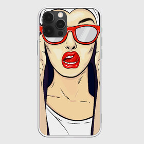 Чехол для iPhone 12 Pro Max с принтом Монашка в Новосибирске, Силикон |  | Тематика изображения на принте: губы | женщина | иллюстрация | монашка | очки | язык