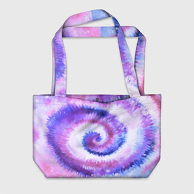 Пляжная сумка 3D с принтом TIE-DYE PURPLE в Новосибирске, 100% полиэстер | застегивается на металлическую кнопку; внутренний карман застегивается на молнию. Стенки укреплены специальным мягким материалом, чтобы защитить содержимое от несильных ударов
 | dye | multicolor | tie | trend | акварель | брызги | градиент | дай | колор | краски | красочная | мульти | потёки | пятна | радуга | радужная | тай | тайдай | текстура | тренд | хиппи