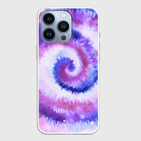 Чехол для iPhone 13 Pro с принтом TIE DYE PURPLE в Новосибирске,  |  | dye | multicolor | tie | trend | акварель | брызги | градиент | дай | колор | краски | красочная | мульти | потёки | пятна | радуга | радужная | тай | тайдай | текстура | тренд | хиппи
