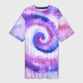 Платье-футболка 3D с принтом TIE DYE PURPLE в Новосибирске,  |  | dye | multicolor | tie | trend | акварель | брызги | градиент | дай | колор | краски | красочная | мульти | потёки | пятна | радуга | радужная | тай | тайдай | текстура | тренд | хиппи