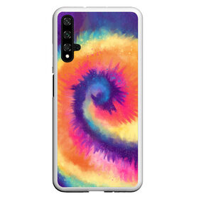 Чехол для Honor 20 с принтом TIE-DYE MULTICOLOR в Новосибирске, Силикон | Область печати: задняя сторона чехла, без боковых панелей | dye | multicolor | tie | trend | акварель | брызги | градиент | дай | колор | краски | красочная | мульти | потёки | пятна | радуга | радужная | тай | тайдай | текстура | тренд | хиппи