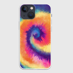 Чехол для iPhone 13 mini с принтом TIE DYE MULTICOLOR в Новосибирске,  |  | dye | multicolor | tie | trend | акварель | брызги | градиент | дай | колор | краски | красочная | мульти | потёки | пятна | радуга | радужная | тай | тайдай | текстура | тренд | хиппи