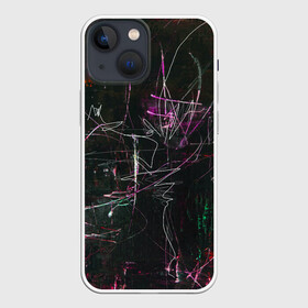 Чехол для iPhone 13 mini с принтом Doter в Новосибирске,  |  | abstraction | lines | paint | spots | stains | абстракция | краска | линии | пятна | разводы