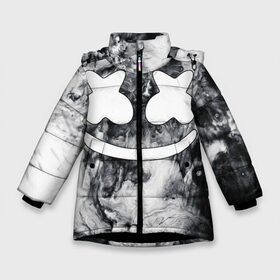 Зимняя куртка для девочек 3D с принтом MARSHMELLO в Новосибирске, ткань верха — 100% полиэстер; подклад — 100% полиэстер, утеплитель — 100% полиэстер. | длина ниже бедра, удлиненная спинка, воротник стойка и отстегивающийся капюшон. Есть боковые карманы с листочкой на кнопках, утяжки по низу изделия и внутренний карман на молнии. 

Предусмотрены светоотражающий принт на спинке, радужный светоотражающий элемент на пуллере молнии и на резинке для утяжки. | fortnite | marshmallo | marshmallow | marshmello | marshmellow | маршмелло | маршмеллоу | розы | фортнайт
