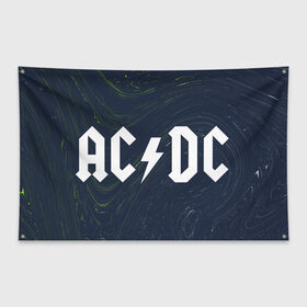 Флаг-баннер с принтом AC DС в Новосибирске, 100% полиэстер | размер 67 х 109 см, плотность ткани — 95 г/м2; по краям флага есть четыре люверса для крепления | ac dc | acdc | back to black | highway to hell | logo | music | rock | айси | айсидиси | диси | лого | логотип | молния | музыка | рок | символ | символика | символы | эйси | эйсидиси