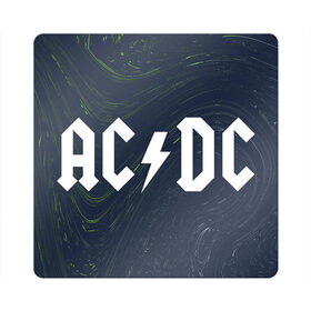 Магнит виниловый Квадрат с принтом AC DС в Новосибирске, полимерный материал с магнитным слоем | размер 9*9 см, закругленные углы | ac dc | acdc | back to black | highway to hell | logo | music | rock | айси | айсидиси | диси | лого | логотип | молния | музыка | рок | символ | символика | символы | эйси | эйсидиси