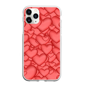 Чехол для iPhone 11 Pro Max матовый с принтом Сердечки в Новосибирске, Силикон |  | love | любовь | сердечки | сердце