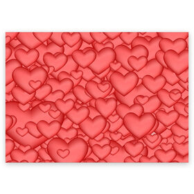 Поздравительная открытка с принтом Сердечки в Новосибирске, 100% бумага | плотность бумаги 280 г/м2, матовая, на обратной стороне линовка и место для марки
 | love | любовь | сердечки | сердце