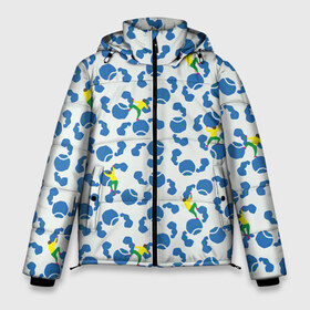 Мужская зимняя куртка 3D с принтом Скалолазы в Новосибирске, верх — 100% полиэстер; подкладка — 100% полиэстер; утеплитель — 100% полиэстер | длина ниже бедра, свободный силуэт Оверсайз. Есть воротник-стойка, отстегивающийся капюшон и ветрозащитная планка. 

Боковые карманы с листочкой на кнопках и внутренний карман на молнии. | арт | жёлтый | зеленый | рисунок | синий | скалолаз | скалолазание | скалолазы