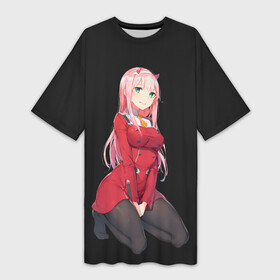 Платье-футболка 3D с принтом Прекрасная Zero Two в Новосибирске,  |  | 002 | ahegao | anime | darling | franx | franxx | girl | girls | in | senpai | the | two | waifu | zero | zerotwo | аниме | ахегао | вайфу | девушка | семпай | сенпай | тян