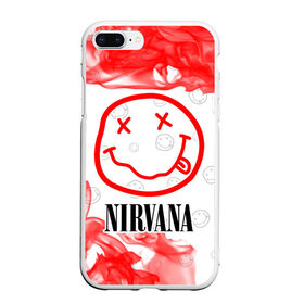 Чехол для iPhone 7Plus/8 Plus матовый с принтом NIRVANA / НИРВАНА в Новосибирске, Силикон | Область печати: задняя сторона чехла, без боковых панелей | band | cobain | face | kurt | logo | music | nirvana | rock | rocknroll | группа | кобейн | курт | лого | логотип | музыка | музыкальная | нирвана | рожица | рок | рокнролл | символ