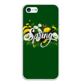 Чехол для iPhone 5/5S матовый с принтом Весна в Новосибирске, Силикон | Область печати: задняя сторона чехла, без боковых панелей | весна | одуванчики | полевые цветы. | ромашки | цветы