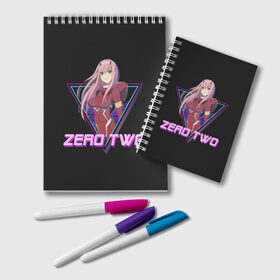 Блокнот с принтом ZeroTwo (Darling in the Franx) в Новосибирске, 100% бумага | 48 листов, плотность листов — 60 г/м2, плотность картонной обложки — 250 г/м2. Листы скреплены удобной пружинной спиралью. Цвет линий — светло-серый
 | 002 | 02 | ahegao | anime | darling | franx | franxx | girl | girls | in | senpai | the | two | waifu | zero | zerotwo | аниме | ахегао | вайфу | девушка | семпай | сенпай | тян